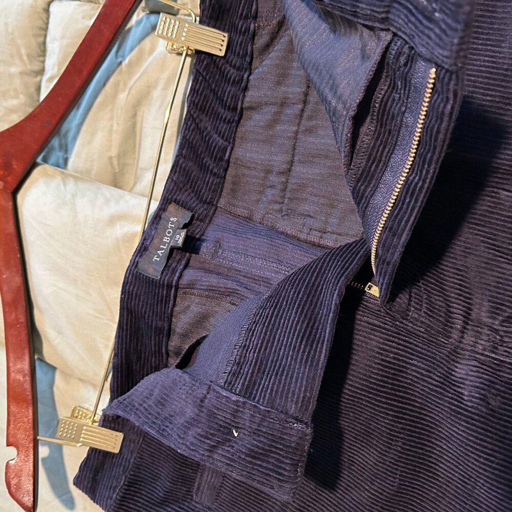 Talbots - indigo blue corduroy skirt - Picture 5 of 8